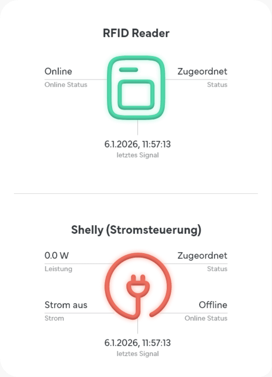 RFID Reader und Stromsteuerung